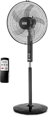 Ventilateur sur pied black & decker 16 pouces avec télécommande - noir, fs1620r-b5