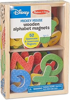 Melissa & doug mickey friends aimant alphabet en bois 52 lettres majuscules