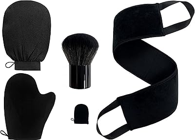 Ensemble de gants autobronzants avec gant exfoliant, applicateur pour le dos, gant