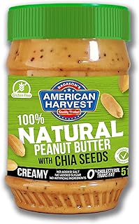 Beurre de cacahuète crémeux 100 % naturel american harvest avec graines de chia