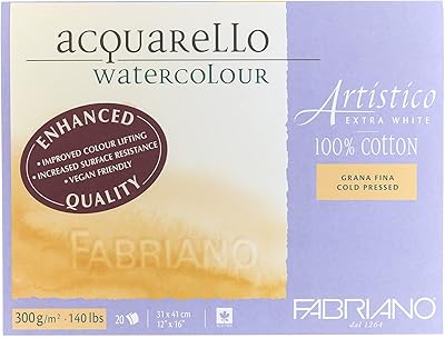 Bloc aquarelle extra blanc fabriano artistico 140 lb 300 g m2 presse à