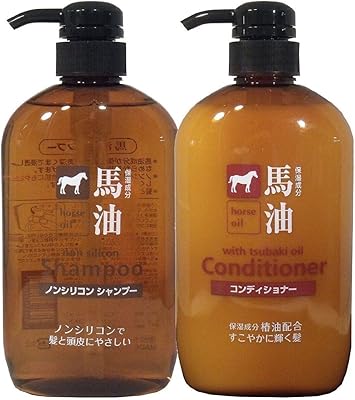 Shampooing et après-shampooing à l'huile de cheval fat horse de kumano 600 ml
