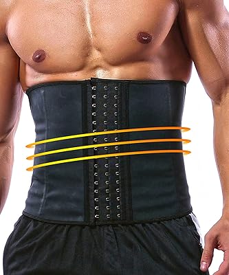 Gainkee 100% latex pour hommes, gaine de taille avec ceinture de sudation solide