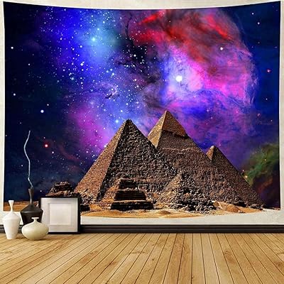 Tissu de flanelle de grande taille adapté au salon, à la chambre à coucher, au dortoir universitaire, au dortoir de la pyramide sacrée, au ciel étoilé - voyage en egypte. Des économies substantielles vous attendent sur Diaytar