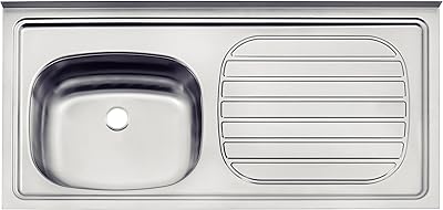 Évier de cuisine tramontina en acier inoxydable 100x50 cm aisi 430 | épaisseur