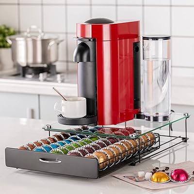 Tiroir à capsules de café vertuoline à tiroir pour nespresso avec verre