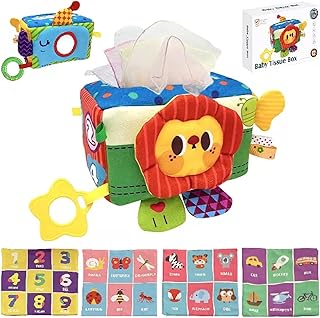 Jouets montessori boîte à mouchoirs sensorielles 6 en 1 pour bébé