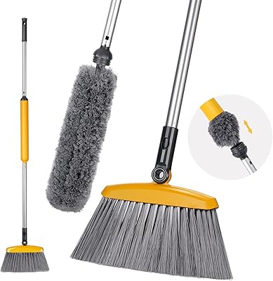 Balai robuste kphico, balai commercial extérieur avec plumeau en microfibre, balai d'angle