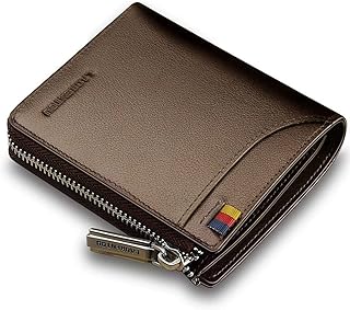 Portefeuilles en cuir véritable pour hommes portefeuille multi-cartes fin avec blocage