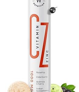 WELLBEING NUTRITION VITAMINE C ET ZINC, BOOSTER IMMUNITAIRE NATUREL ET BIOLOGIQUE, AJR, 1000