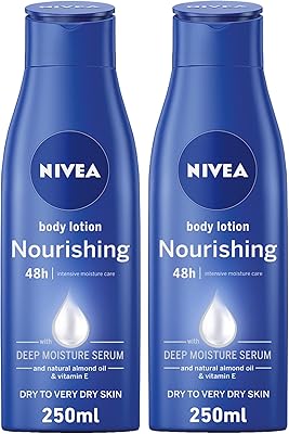 Lait corporel hydratant nivea body à l'extrait d'huile d'amande nourrissante et à la vitamine