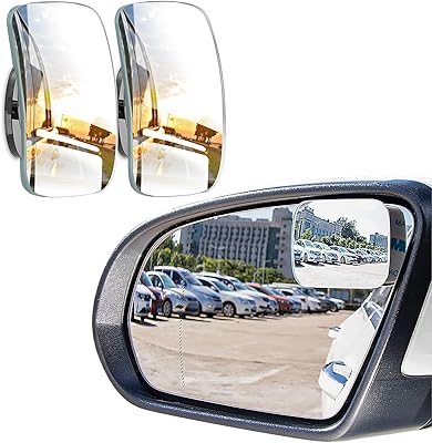 Miroir d'angle mort lentille convexe rectangulaire en verre hd sans cadre accessoires extérieurs