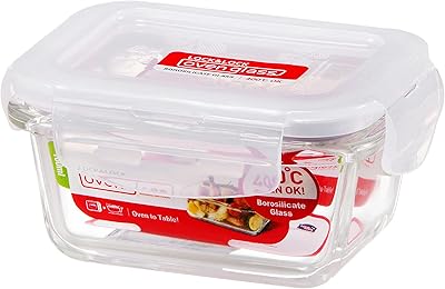 Récipient de conservation des aliments rectangulaire hermétique en verre résistant à la chaleur