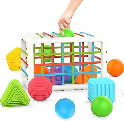 Jouet de tri de formes pour bébé pyebe bac sensoriel avec bandes