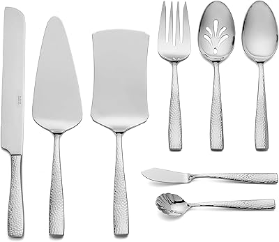 Ensemble de service de couverts en acier inoxydable martelé hudson essentials 18/10