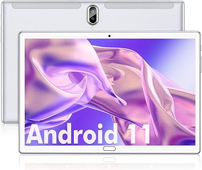 Tablette android 11.0 de 10,1 pouces, 64 go de rom + 4 go
