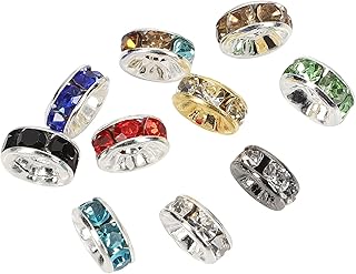Perles d'espacement delfino, perles rondes en cristal tchèque multicolores pour la fabrication