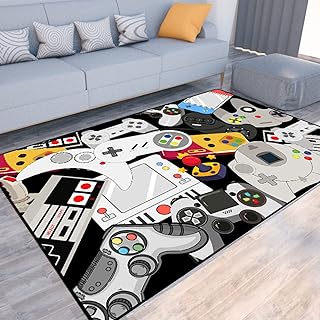 Tapis de jeu pour adolescents et garçons avec décoration de contrôleur de jeu