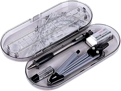 Ensemble boussole et rapporteur kit d'outils pédagogiques de géométrie mathématique de 8 pièces
