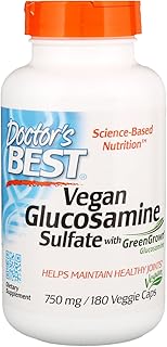 Doctor's best sulfate végétarien avec glucosamine verte (750 mg) - 180 capsules végétariennes