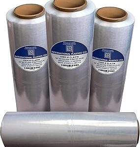 Film étirable 18" / 1500 pieds rouleau 7 couches calibre 80 résistance industrielle jusqu'à 800 % d'étirement 20 microsecondes adhésif transparent durable emballage durable et support de déplacement emballage robuste. film rétractable, bleu columbia, paquet de 4. Révolutionnez votre façon d'acheter avec Diaytar
