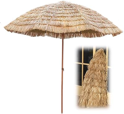 Parapluie ouvrant de 2,4 m, parasol de jardin hawaïen, parasol de plage hula