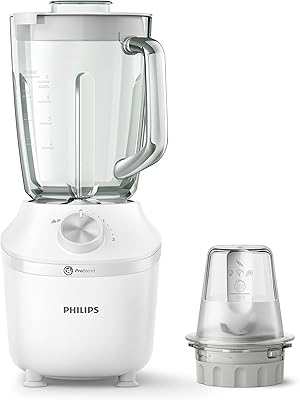 Blender philips série 3000 hr2291/20, capacité maximale 2 litres, bol en verre, 2