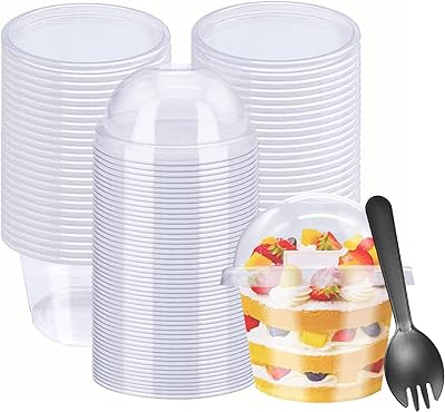 Paquet de 100 gobelets à dessert en plastique transparent de 10 oz