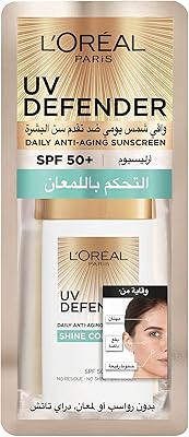 L'oréal paris uv defender crème solaire contrôle de la brillance et anti-âge