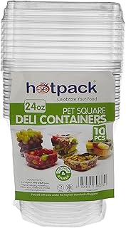 Récipient alimentaire jetable transparent en pet récipient carré de 24 oz avec couvercle