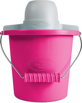 La sorbetière électrique nostalgia avec poignée facile à transporter permet de préparer 4 litres de crème glacée, de yaourt glacé ou de glace en quelques minutes, violet. Diaytar Sénégal : Simplicité, rapidité, économie