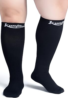 Bas de compression pour femmes et hommes, grande taille 20-30 mmhg, longueur genou