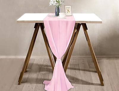 Chemin de table en mousseline abelif, taille 300 x 70 cm/29 x 120