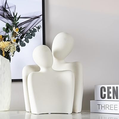 Figurine abstraite en céramique bouteliven décor de sculpture de couple en céramique figurine