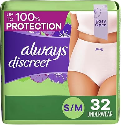 Sous-vêtements always discreet pour incontinence et post-partum pour femmes, s/m, 32 unités, protection