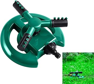 Arroseur de jardin azisin, arroseur de pelouse réglable rotatif à 360 degrés, couverture