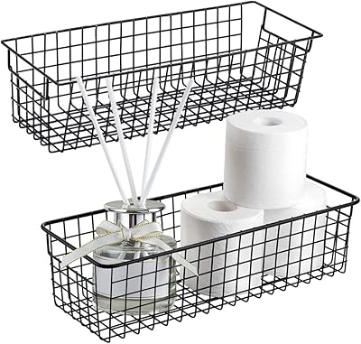 Panier de rangement et d'organisation en fil métallique décor de ferme (2 pièces)