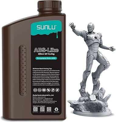 Résine d'imprimante 3d de type abs sunlu, résine photopolymère durcie aux uv standard