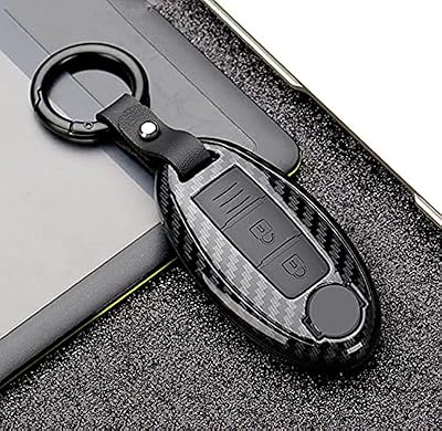 Couvercle de clé de voiture en fibre de carbone, en silicone, pour nissan