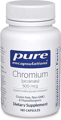 Pure encapsulations chrome (picolinate) 500 mcg | supplément de graisses saines hypoallergéniques