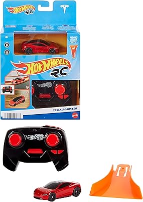 Hot wheels tesla roadster télécommandé à l'échelle 1:64 voiture jouet rechargeable avec contrôleur