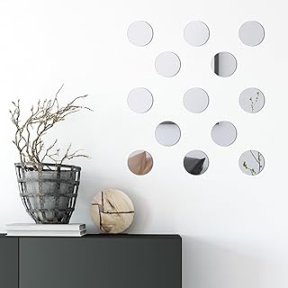 Siusi 25 pièces de carreaux de miroir ronds, plateaux de miroir ronds