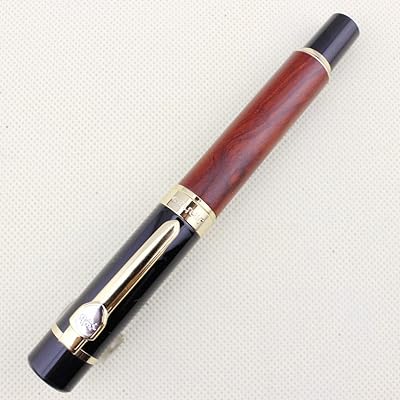 Stylo plume avancé jinhao 650 noir avec véritable séquoia 18 kg pointe moyenne