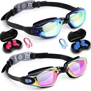 Lunettes de natation pour enfants arabara, paquet de 2, lunettes de natation pour garçons et filles, lunettes de natation professionnelles, bouchons d'oreilles avec cache-nez, anti-buée, sans fuite, protection uv (4-16 ans). Diaytar Sénégal : Le e-commerce qui change la donne