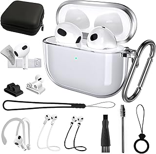 Étui de protection transparent 13 en 1 pour airpods 3 ensemble