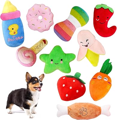 Paquet de 10 jouets grinçants pour chiens, jouets en peluche mignons pour chiens