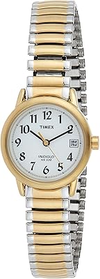 Montre timex t2h491 en acier inoxydable bicolore de 25 mm pour femme, facile