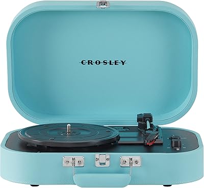 Crosley discovery cr8009b-tu tourne-disque à bagages avec ceinture bluetooth 3 vitesses