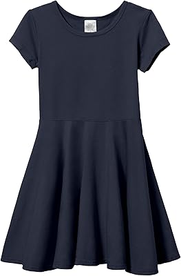 Robe de soirée patineuse à manches courtes en coton pour filles city threads