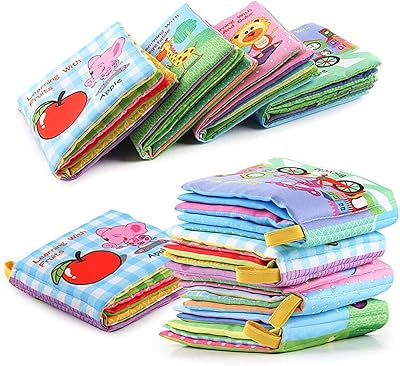 Toyland ensemble de 4 livres éducatifs en tissu doux non toxique pour bébés